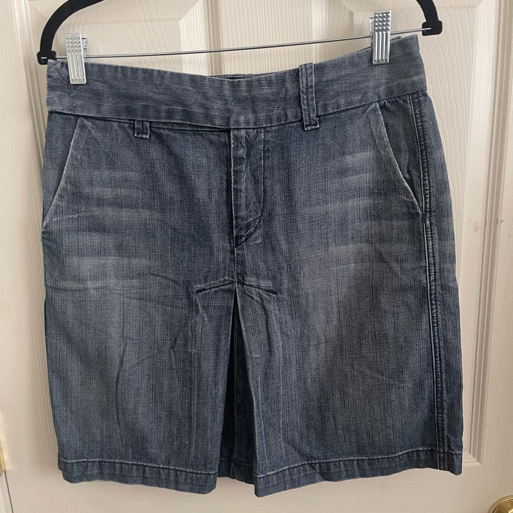 Vtg Y2K Citizens of Humanity Denim Skirt with Front Pleat - Size 30